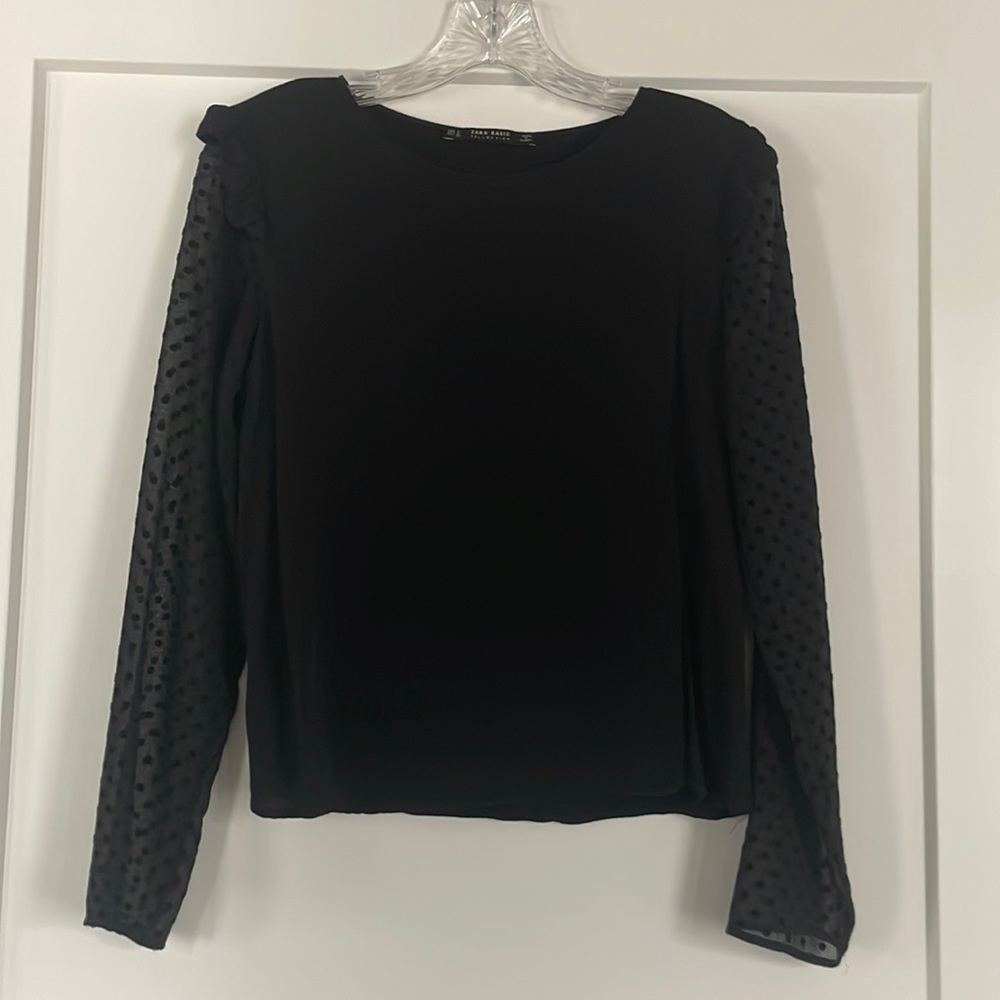Zara Polka Dot Sleeved Blouse